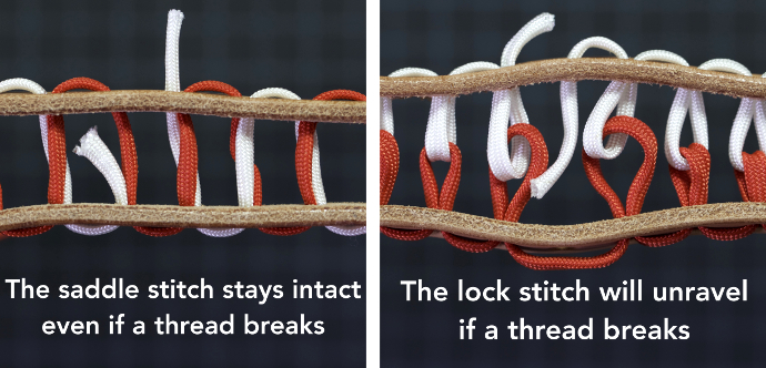 Hand-stitched vs Machine Stitched with a Broken Thread Comparison